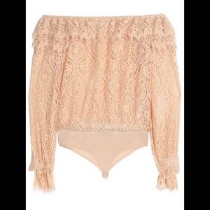 NWT Perseverance Off Shoulder Corded Lace Bodysuit, UK Size 8 (2 US)